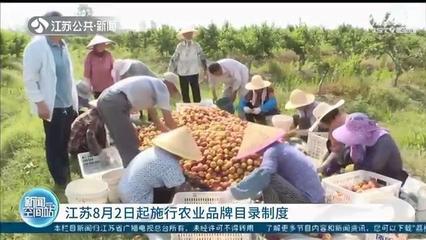 江蘇施行農業品牌目錄制度 以質量抽檢與產品效益為核心，助力食用農產品初加工發展